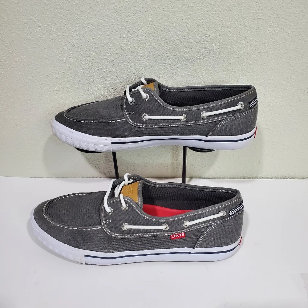 Levi's Men's Gray Canvas Loafers Boat Shoes Size 10½